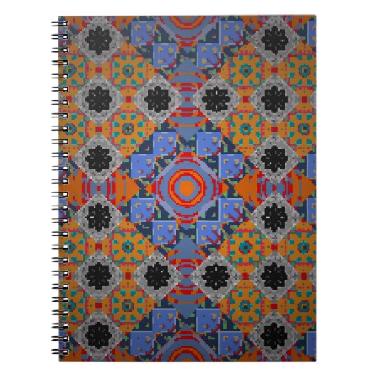 Bandanna shawl, ontwerp van tablecloth fabric, zij notitieboek (Voorkant)