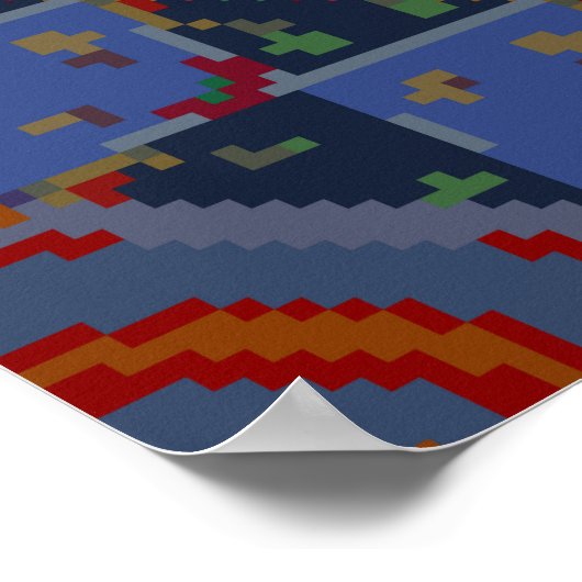 Bandanna shawl, ontwerp van tablecloth fabric, zij poster (Hoek)