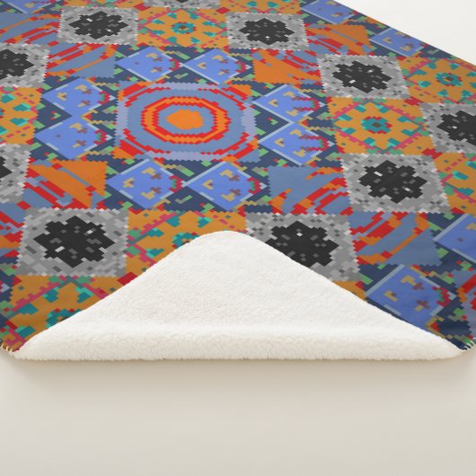 Bandanna shawl, ontwerp van tablecloth fabric, zij sherpa deken (3/4)