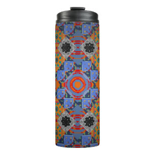 Bandanna shawl, ontwerp van tablecloth fabric, zij thermosbeker