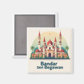 Bandar Seri Begawan Met Rode Koepels Magneet (Voorkant / Achterkant)
