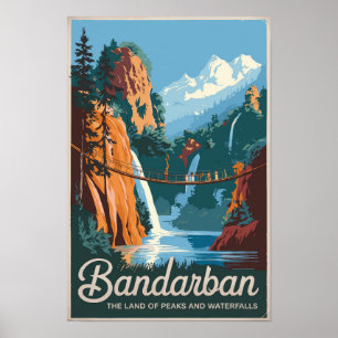 Bandarban Bangladesh Reis Kunst Vintage Poster