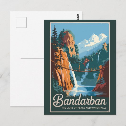 Bandarban Bangladesh Travel Art Vintage Briefkaart (Voorkant / Achterkant)