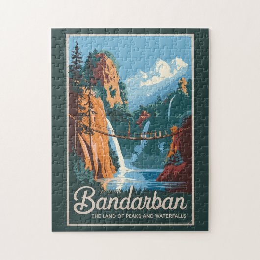 Bandarban Bangladesh Travel Art Vintage Legpuzzel (Verticaal)