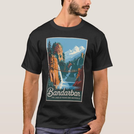 Bandarban Bangladesh Travel Art Vintage T-shirt (Voorkant)
