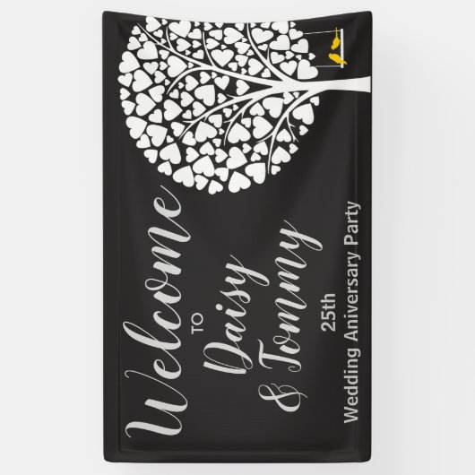 Bandbanner van Jubileum voor bruiloft Spandoek (Verticaal)