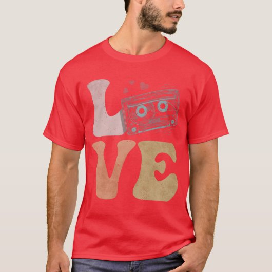 Bandcassette LOVE vriend T-shirt (Voorkant)