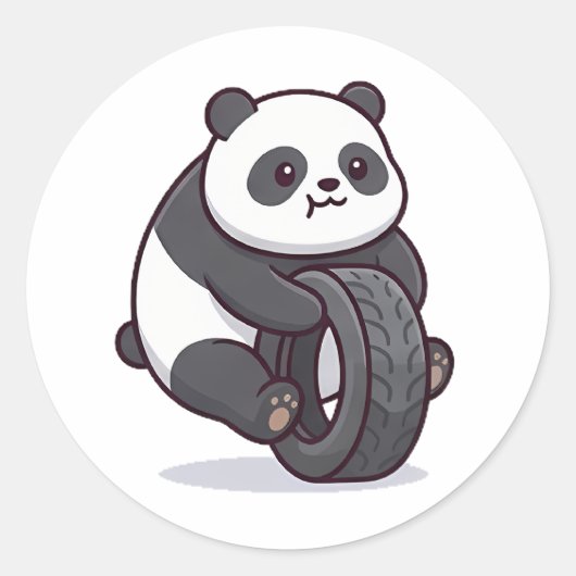 Bande Panda Ronde Sticker (Voorkant)