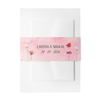 Bandeau "Klaprozen" Uitnodigingen Wikkel