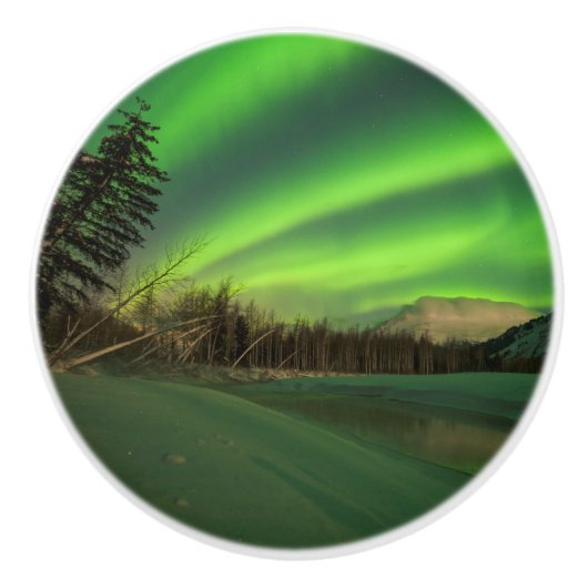 Banded Aurora Keramische Knop (Voorkant)