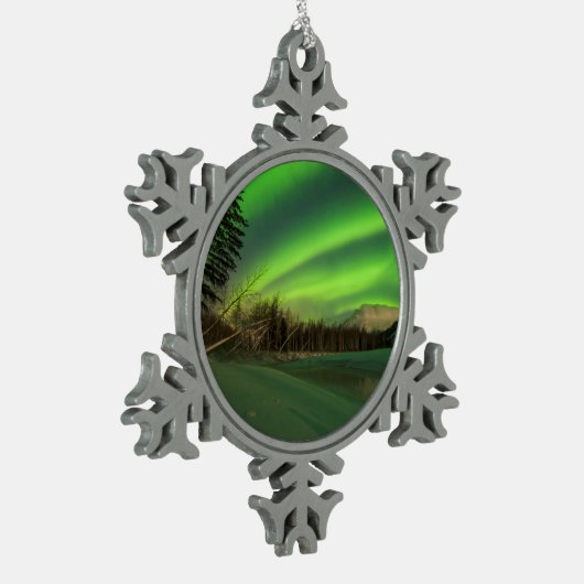 Banded Aurora Tin Sneeuwvlok Ornament (Links)