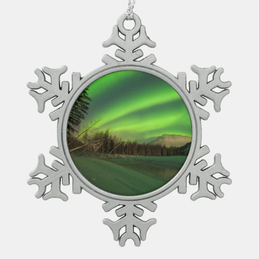 Banded Aurora Tin Sneeuwvlok Ornament (Voorkant)