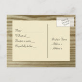 Banded Wood RSVP, crème Uitnodiging Briefkaart (Achterkant)