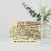 Banded Wood RSVP, crème Uitnodiging Briefkaart (Staand voorkant)