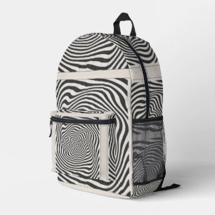 Banded Zebra Swirl Wandelen Camping Reizen Bedrukte Rugzak