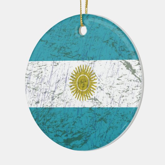 Bandeira da Argentina Keramisch Ornament (Links)