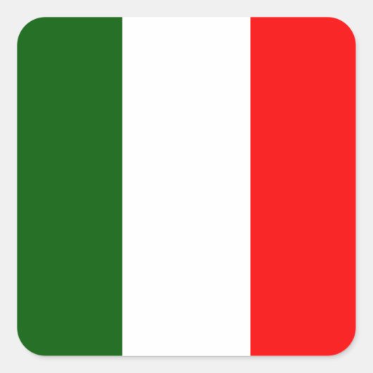 Bandeira da Itália Vierkante Sticker (Voorkant)