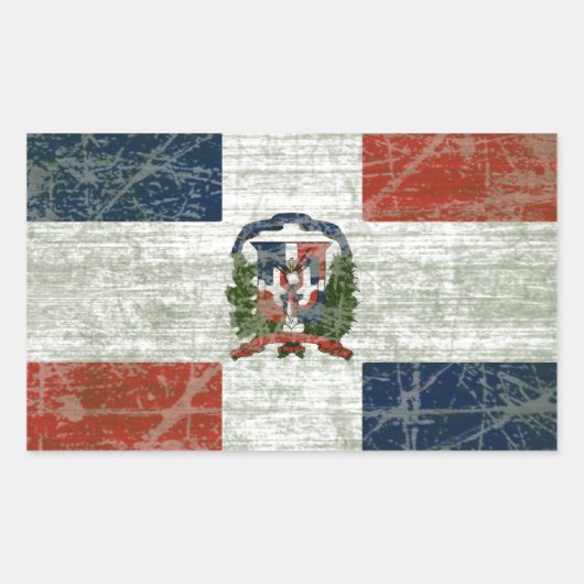 BANDEIRA DA REPÚBLICA DOMINICANA RECHTHOEKIGE STICKER (Voorkant)