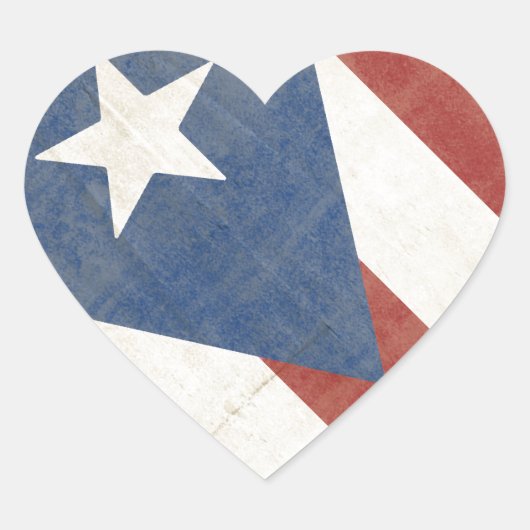 Bandeira de Porto Rico Hart Sticker (Voorkant)
