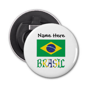 Bandeira do Brasil e Brasil Button Flesopener
