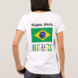 Bandeira do Brasil e Brasil Come o Nome T-shirt
