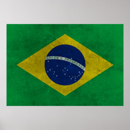 Bandeira do Brasil (Estilo Envelhecida) Poster (Voorkant)