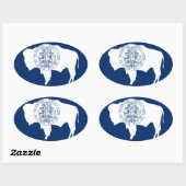 Bandeira do Wyoming Ovale Sticker (Vel)