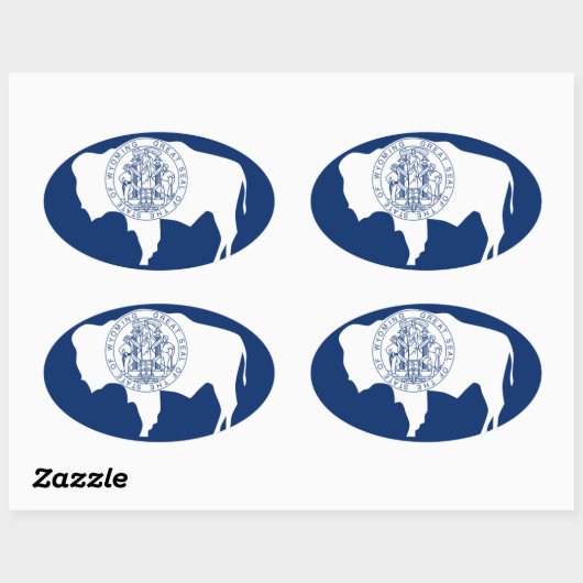 Bandeira do Wyoming Ovale Sticker (Vel)