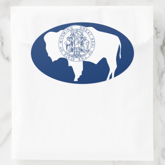 Bandeira do Wyoming Ovale Sticker (Tas)