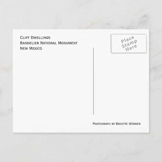 Bandelier National Monument Briefkaart (Achterkant)