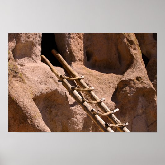 Bandelier National Monument Oude Pueblo Ladder Poster (Voorkant)