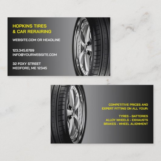 Banden Auto Repair Visitekaartje (Voorkant / Achterkant)