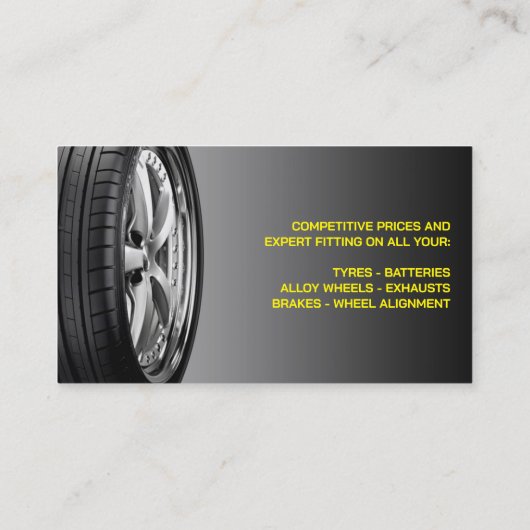 Banden Auto Repair Visitekaartje (Achterkant)