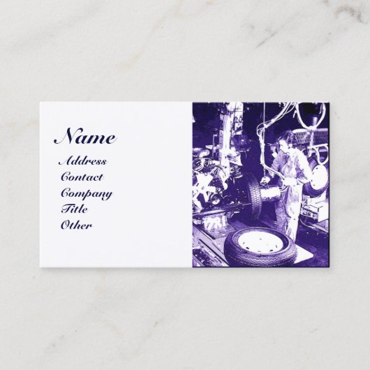 BANDEN, AUTOMOTIEF, autoreparatiekleding, monogram Visitekaartje (Voorkant)