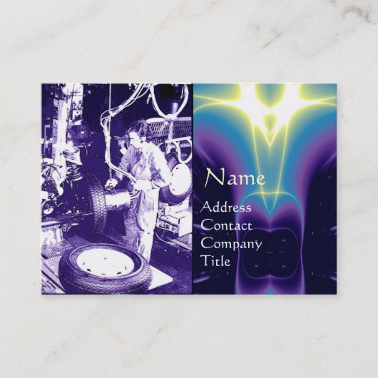 BANDEN, AUTOMOTIEF, autoreparatiekleding, monogram Visitekaartje (Voorkant)