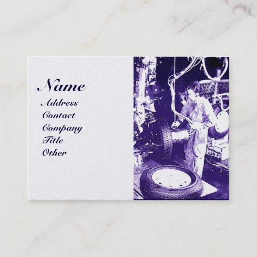 BANDEN, AUTOMOTIEF, autoreparatiekleding, monogram Visitekaartje (Voorkant)