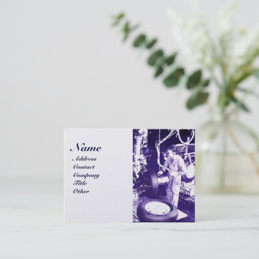 BANDEN, AUTOMOTIEF, autoreparatiekleding, monogram Visitekaartje (Staand voorkant)