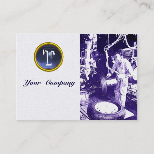 BANDEN, AUTOMOTIEF, autoreparatiekleding, monogram Visitekaartje (Achterkant)