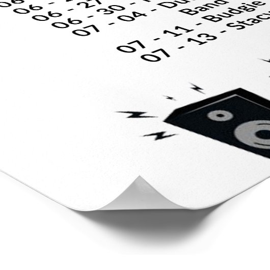 Banden die speelden in het Knob Hill Hotel 1977 Poster (Hoek)