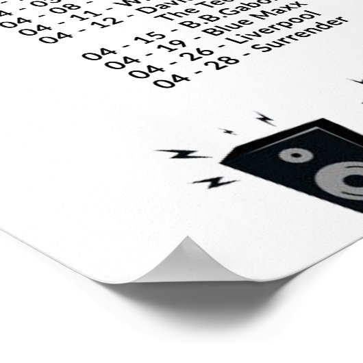 Banden die speelden in het Knob Hill Hotel 1980 Poster (Hoek)