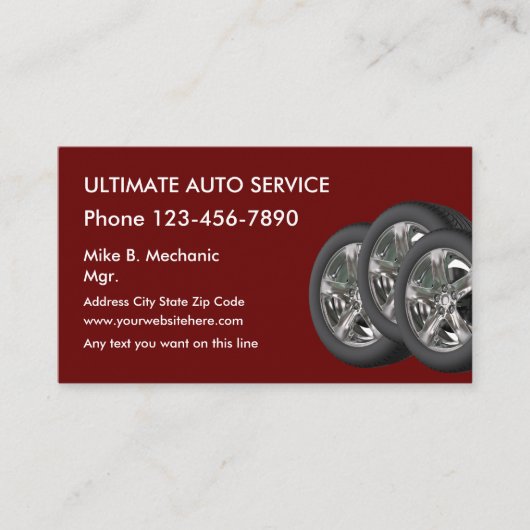 Banden Thema Automotive BusinessCards Visitekaartje (Voorkant)