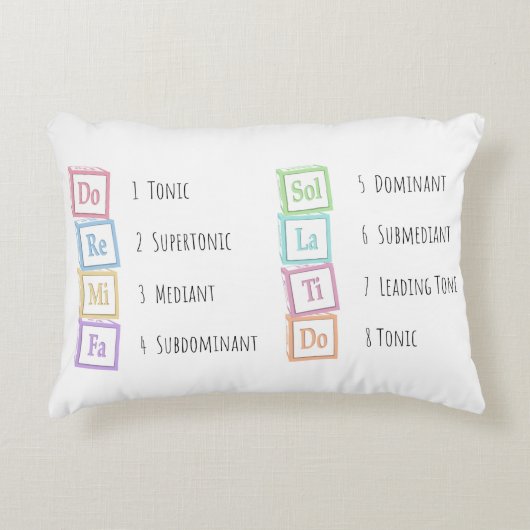 Banden van de Scale Solfeggio Musical Baby Blocks Accent Kussen (Voorkant)