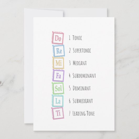 Banden van de Scale Solfeggio Musical Baby Blocks Kaart (Voorkant)