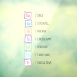 Banden van de Scale Solfeggio Musical Baby Blocks Raamsticker<br><div class="desc">Review je muziektheorie met muziekblokken. Dit ontwerp heeft solfeggio syllables "Do Re Mi Fa Sol La Ti Do" met de termen die hun functies in harmonie en tonale samenstelling aangeven. Dit ontwerp is perfect voor kinderen, volwassenen, muziekdocenten, studenten en ouders en zal er geweldig uitzien in de kleuterscholen, de kamers...</div>