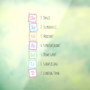 Banden van de Scale Solfeggio Musical Baby Blocks Raamsticker