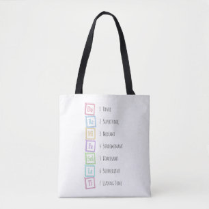 Banden van de Scale Solfeggio Musical Baby Blocks Tote Bag