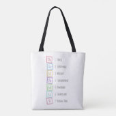 Banden van de Scale Solfeggio Musical Baby Blocks Tote Bag (Achterkant)