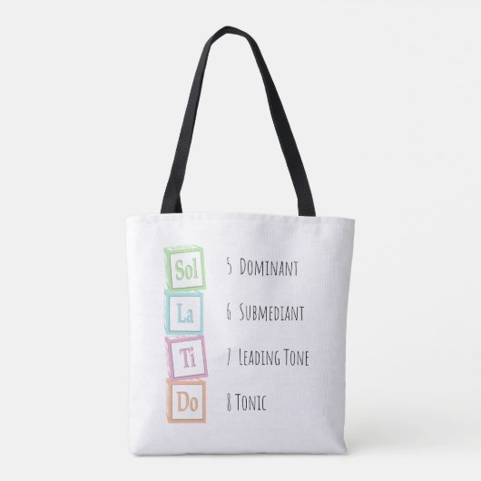 Banden van de Scale Solfeggio Musical Baby Blocks Tote Bag (Achterkant)