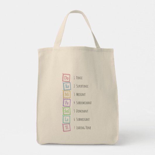 Banden van de Scale Solfeggio Musical Baby Blocks Tote Bag (Achterkant)