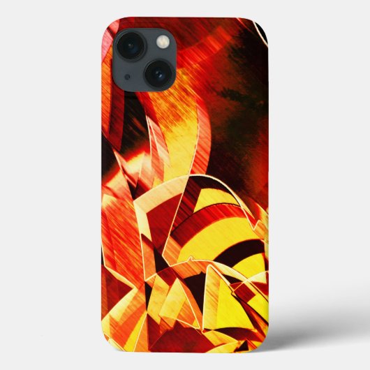 Banden van geel met donkerrood, sterk uitgerekt Case-Mate iPhone case (Achterkant)